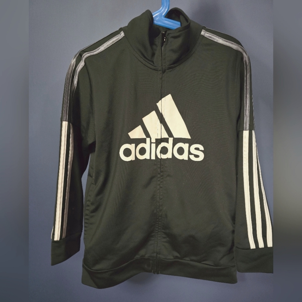 Adidas Black Hoodie with White Stripes